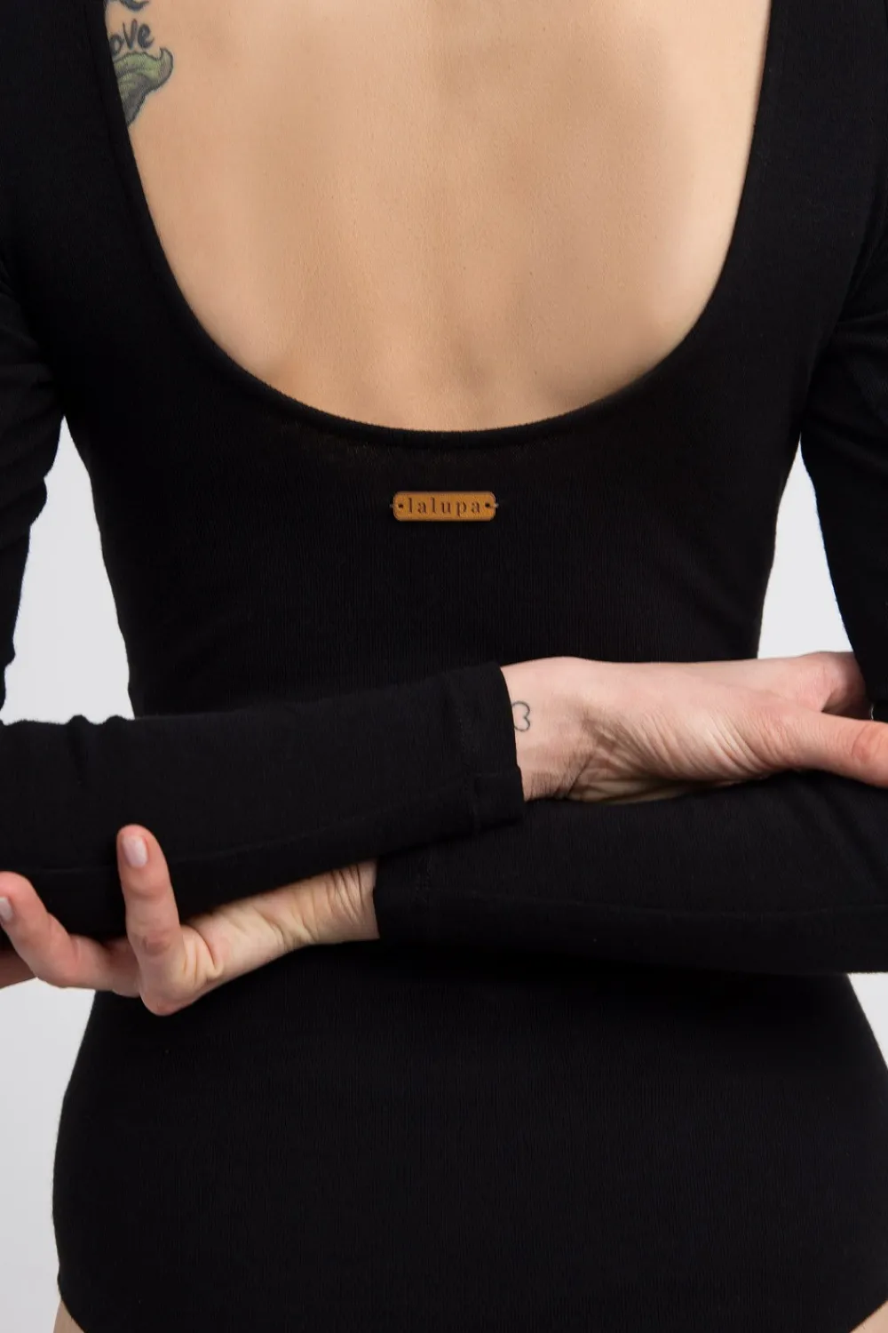 New Body prążkowane z długimi rękawami - czarne Odzież Casualowa|Body