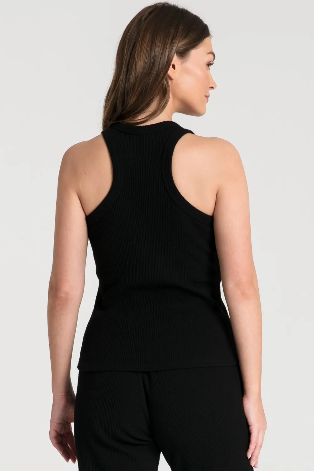 Clearance Bokerka z dzianiny wafeek - czarna Piżamy|Odzież Casualowa