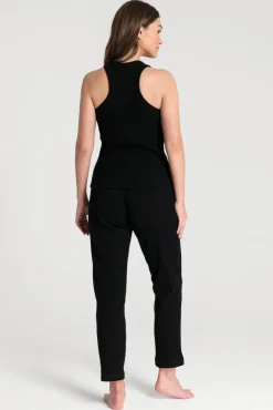 Clearance Bokerka z dzianiny wafeek - czarna Piżamy|Odzież Casualowa