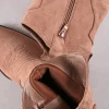 Hot Buty do kostek na grubym obcasie Abner - brązowe Botki