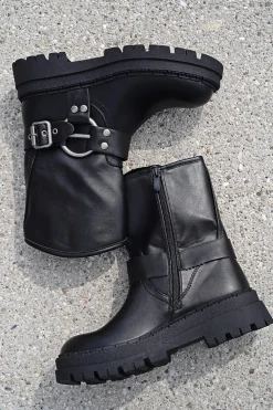 Clearance Buty do kostek z ozdobną klamrą Abery - czarne Botki