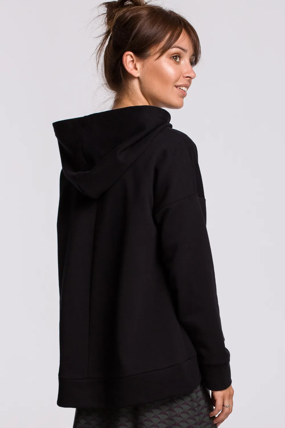 Online Ciepła buza z kiezenią kangurek i kapture - czarna Odzież Casualowa|Bluzy