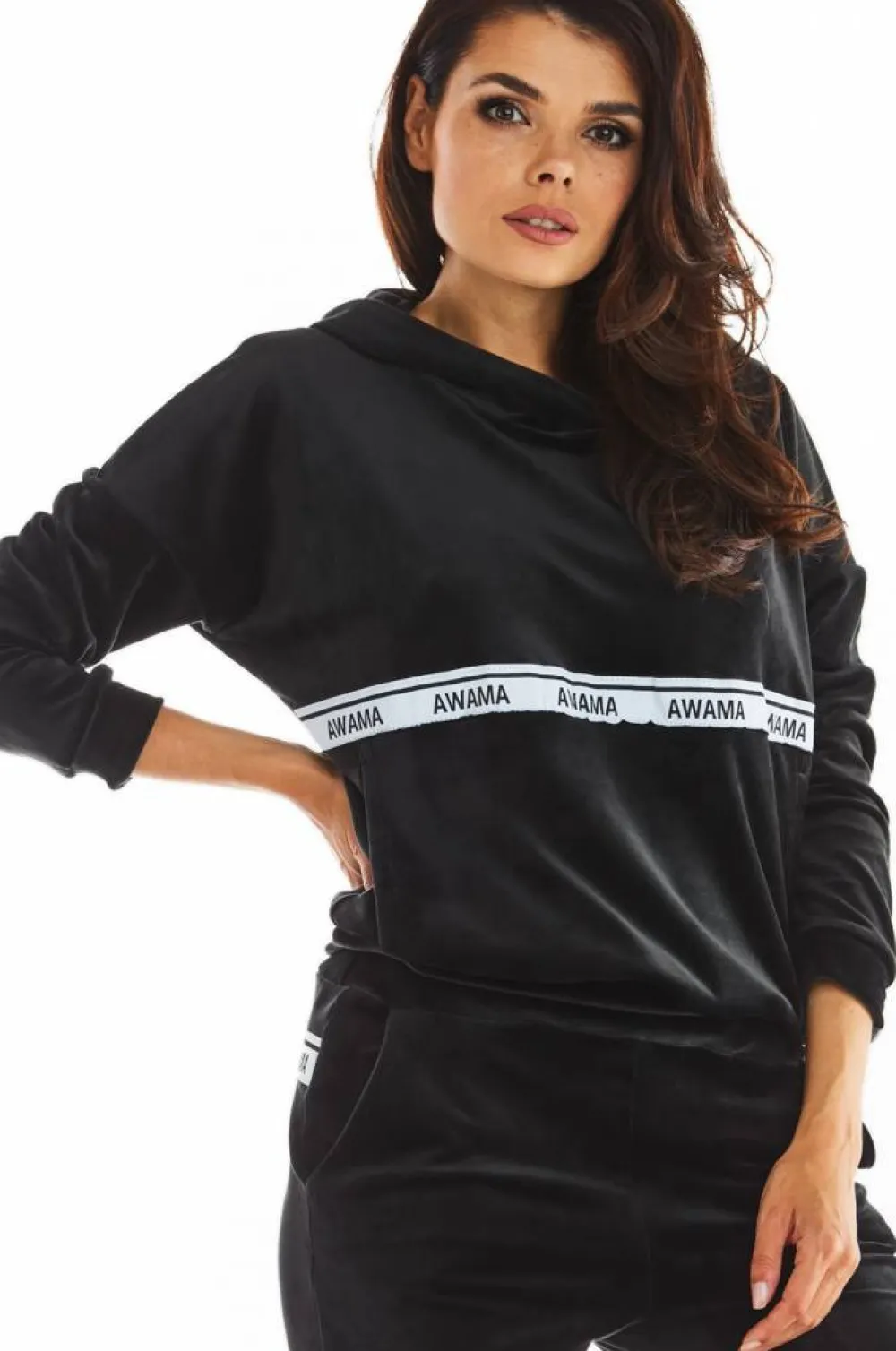 Discount Ciepła buza z weuru - czarna Odzież Casualowa|Bluzy