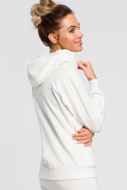 Discount Ciepła zasuwana bluza z kapturem - ecru Odzież Casualowa|Bluzy