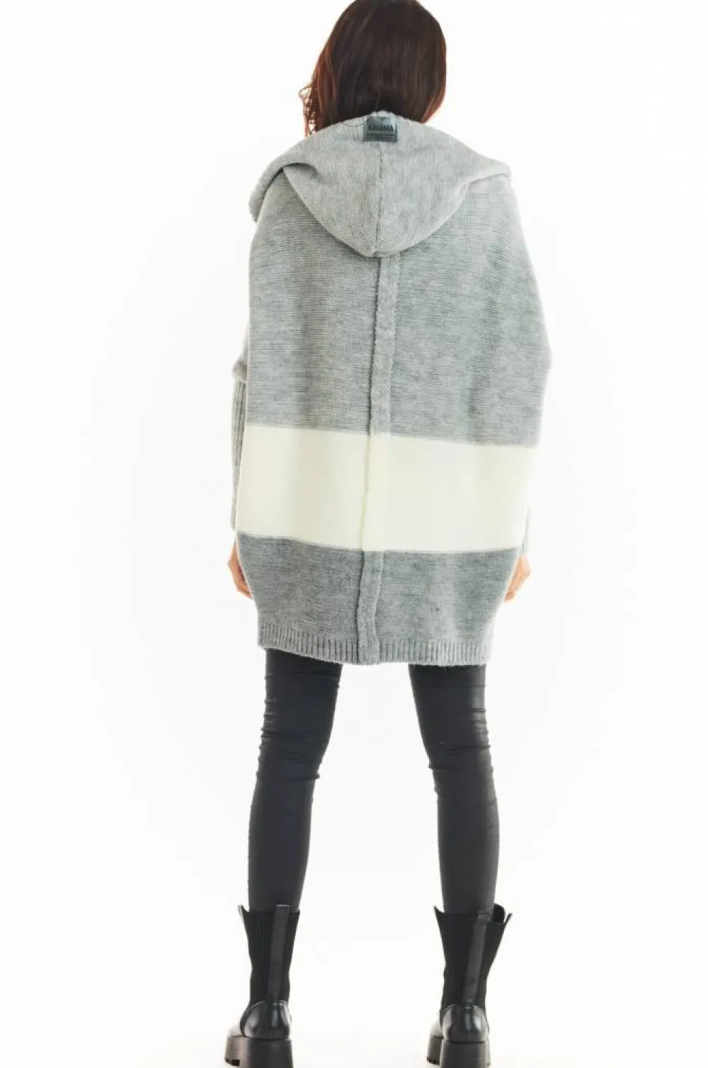 Discount Ciepły kardigan oversize - szary Swetry
