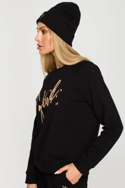Czapka beanie z haftem - czarna Akcesoria|Dobry Skład