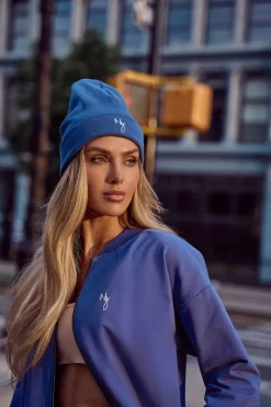 Czapka beanie z haftem - indygo Akcesoria|Dobry Skład