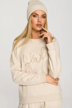 Clearance Czapka beanie z haftem - piaskowa Akcesoria|Dobry Skład