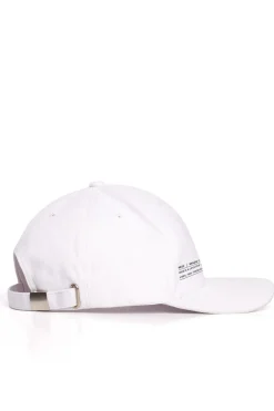 Outlet Czapka unisex z daszkiem i nadrukiem - biała Akcesoria
