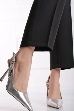 Discount Czółenka na cienkim obcasie Nora - srebrne Czółenka|Buty