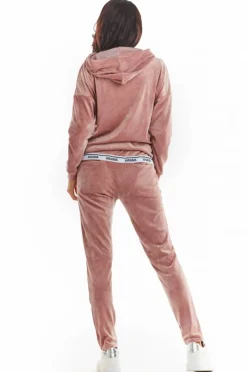 Discount Dreowe podnie z weuru - różowe Odzież Casualowa|Spodnie