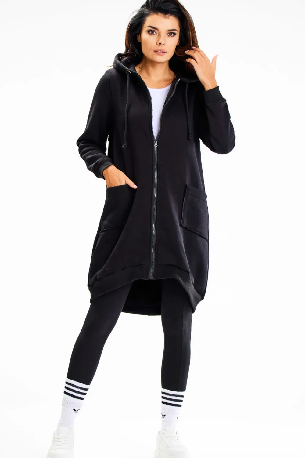 Clearance Długa buza daka overize - czarna Odzież Casualowa|Dobry Skład