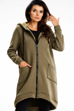 Clearance Długa buza daka overize - khaki Odzież Casualowa|Dobry Skład
