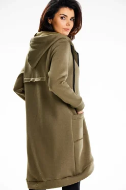 Clearance Długa buza daka overize - khaki Odzież Casualowa|Dobry Skład