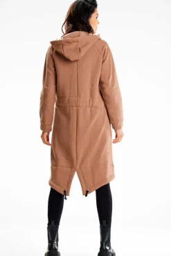 Best Długa buza portowa typu parka - beżowa Odzież Casualowa|Dobry Skład