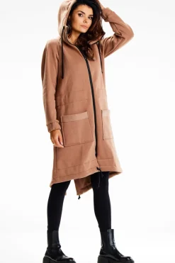 Best Długa buza portowa typu parka - beżowa Odzież Casualowa|Dobry Skład