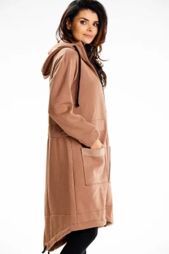 Best Długa buza portowa typu parka - beżowa Odzież Casualowa|Dobry Skład
