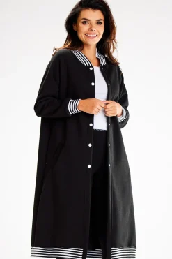 Sale Długa buza typu parka ze tójką - czarna Odzież Casualowa|Bluzy