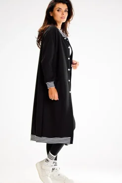 Sale Długa buza typu parka ze tójką - czarna Odzież Casualowa|Bluzy