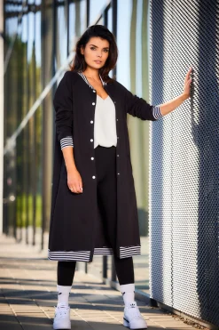 Sale Długa buza typu parka ze tójką - czarna Odzież Casualowa|Bluzy