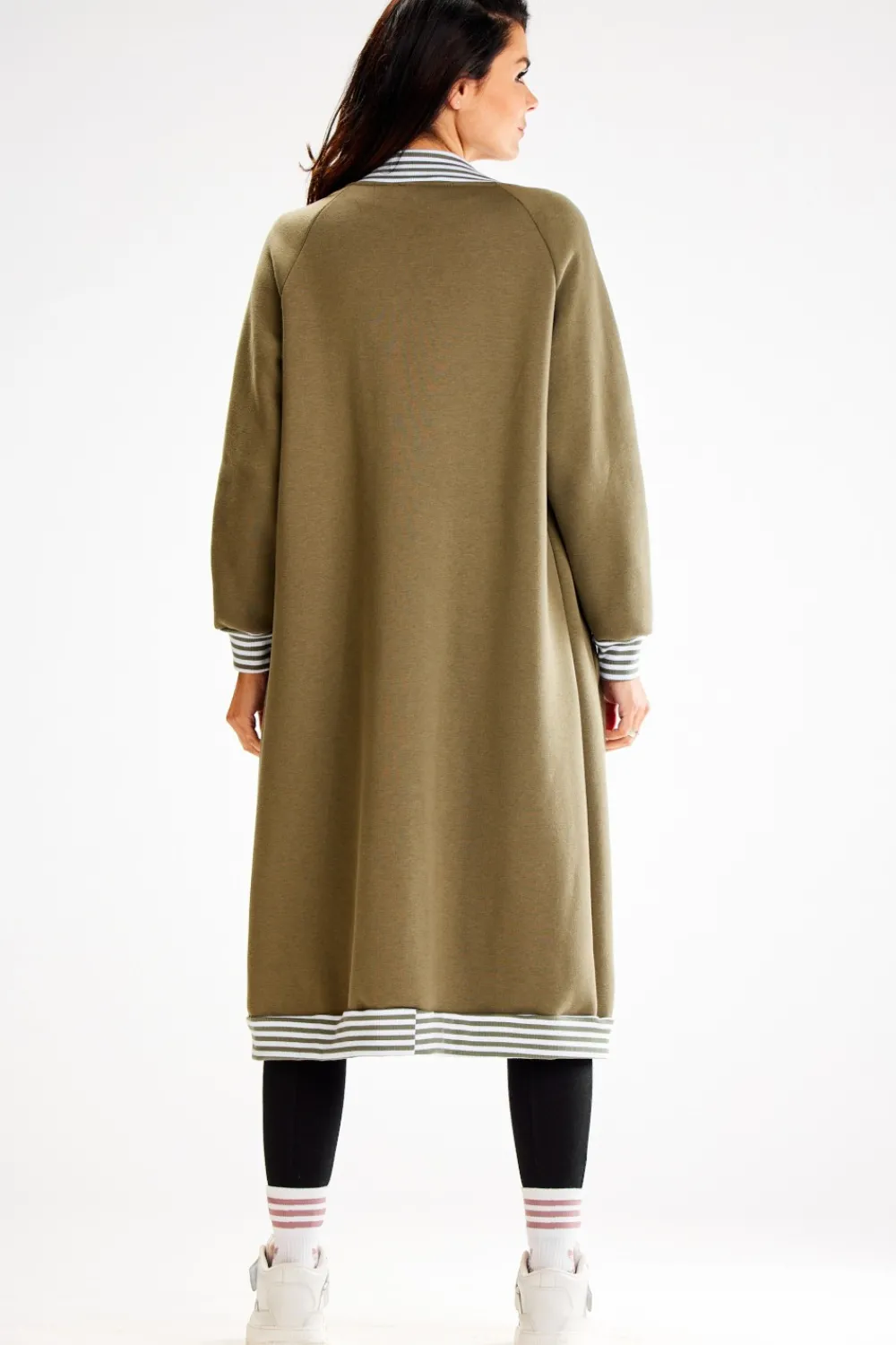 Clearance Długa buza typu parka ze tójką - khaki Odzież Casualowa|Bluzy