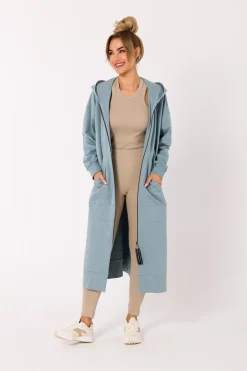 Discount Długa buza z kapture i rozcięciai po bokach - agawa Odzież Casualowa|Dobry Skład