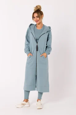 Discount Długa buza z kapture i rozcięciai po bokach - agawa Odzież Casualowa|Dobry Skład