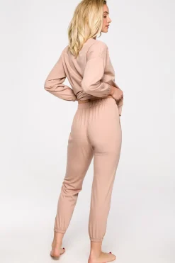 Online Długie podnie do pania ze ściągaczai - nude Piżamy|Odzież Casualowa