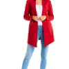 Długi niezapinany żakiet - czerwony Dobry Skład|Marynarki