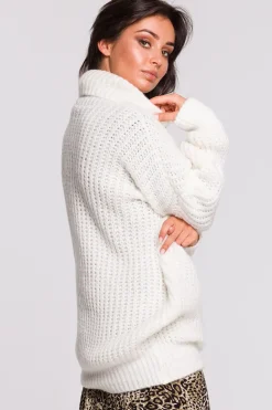 Sale Długi weter z gofe - biały Golfy|Swetry