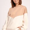 Sale Dwukolorowa bluza o luźnym kroju - model 4 Bluzy