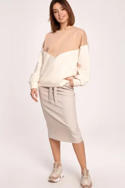 Sale Dwukolorowa bluza o luźnym kroju - model 4 Bluzy