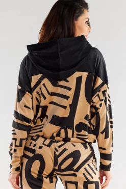 Best Dwukoorowa buza z kapture - beżowa Odzież Casualowa|Bluzy