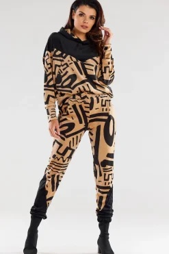 Best Dwukoorowa buza z kapture - beżowa Odzież Casualowa|Bluzy