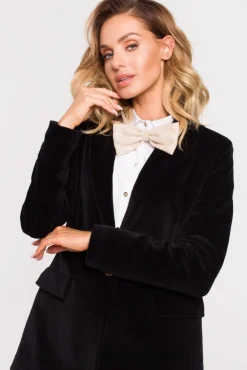 Hot Elegancka błyszcząca mucha - beżowa Akcesoria
