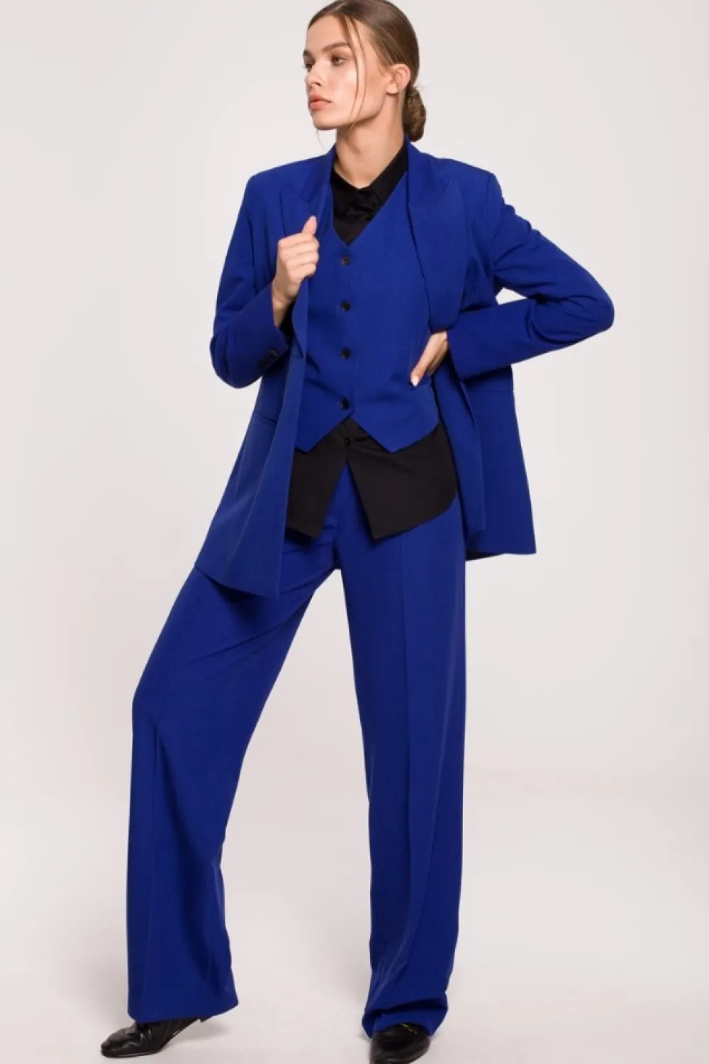 Discount Eegancka kaizeka daka - chabrowa Kamizelki|Do Pracy