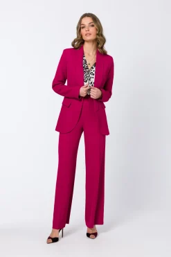 New Eegancka arynarka bez zapięcia - śiwkowa Do Pracy|Marynarki