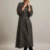 Clearance Elegancka sukienka midi w drobne kropki - czarna Sukienki