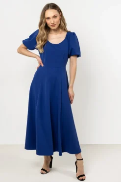 Discount Eegancka ukienka rozkozowana - niebieka Sukienki