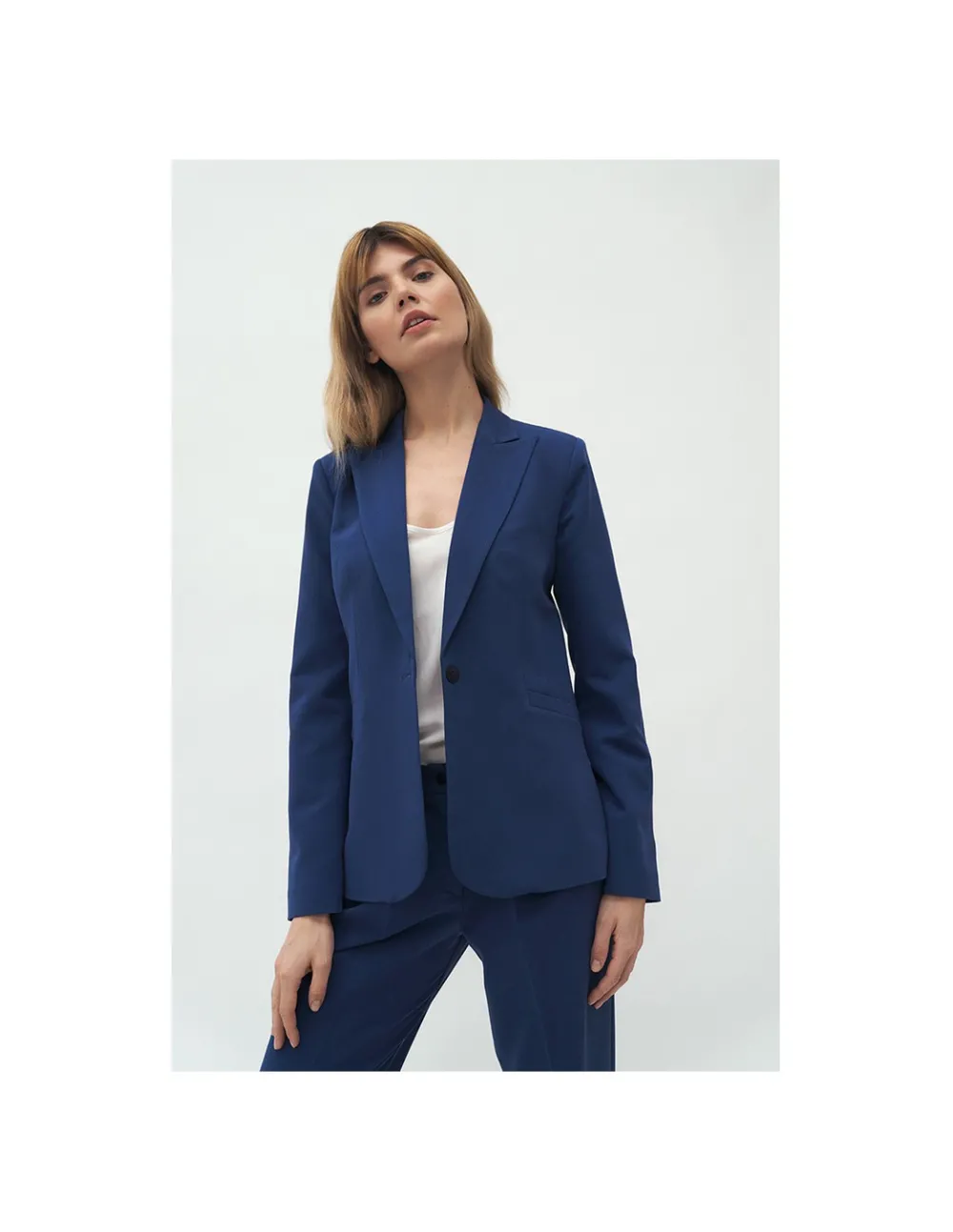 Sale Eegancki biurowy żakiet - kobatowy Do Pracy|Marynarki