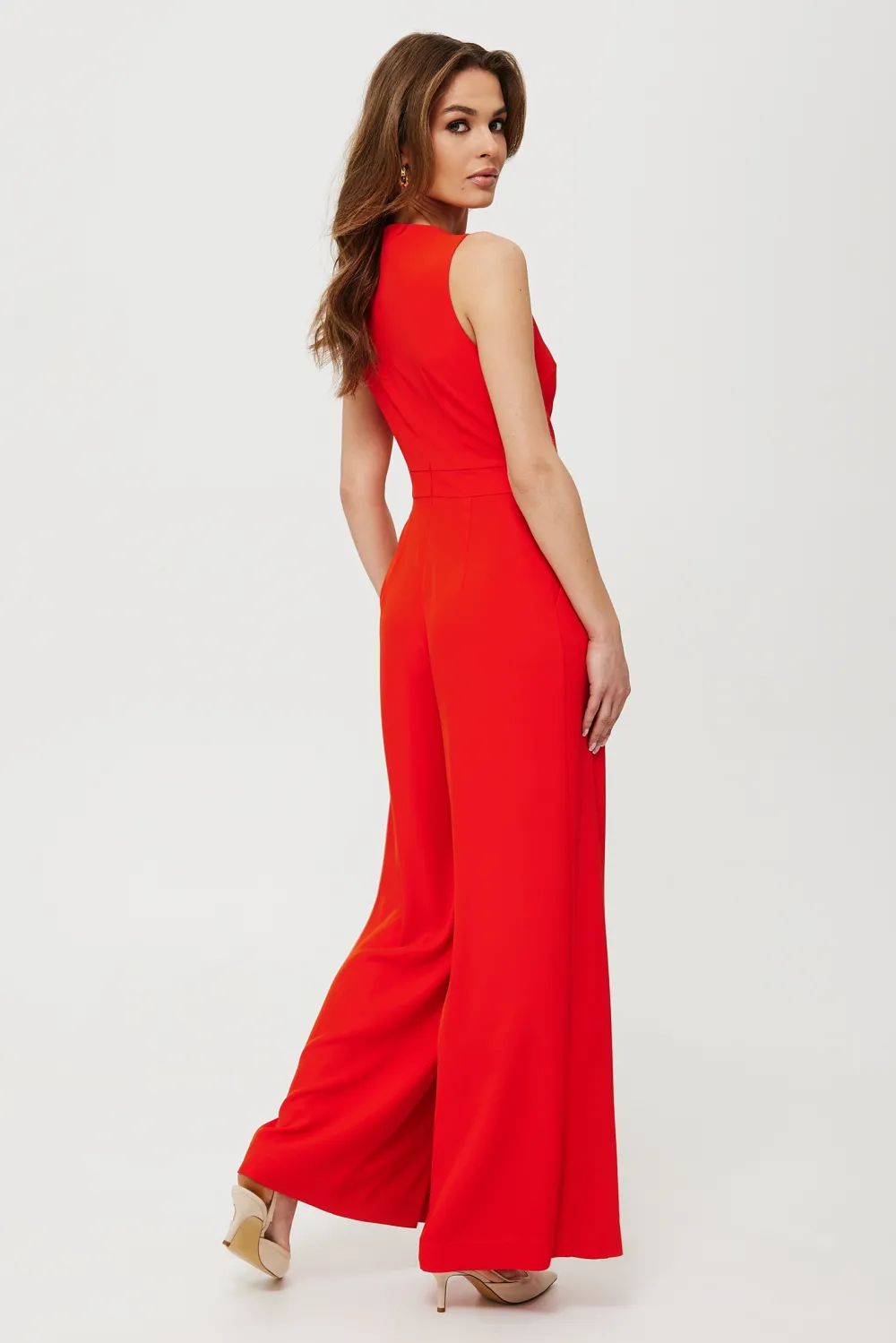 Discount Eegancki kobinezon z zerokii nogawkai - koraowy Kombinezony|Kombinezony