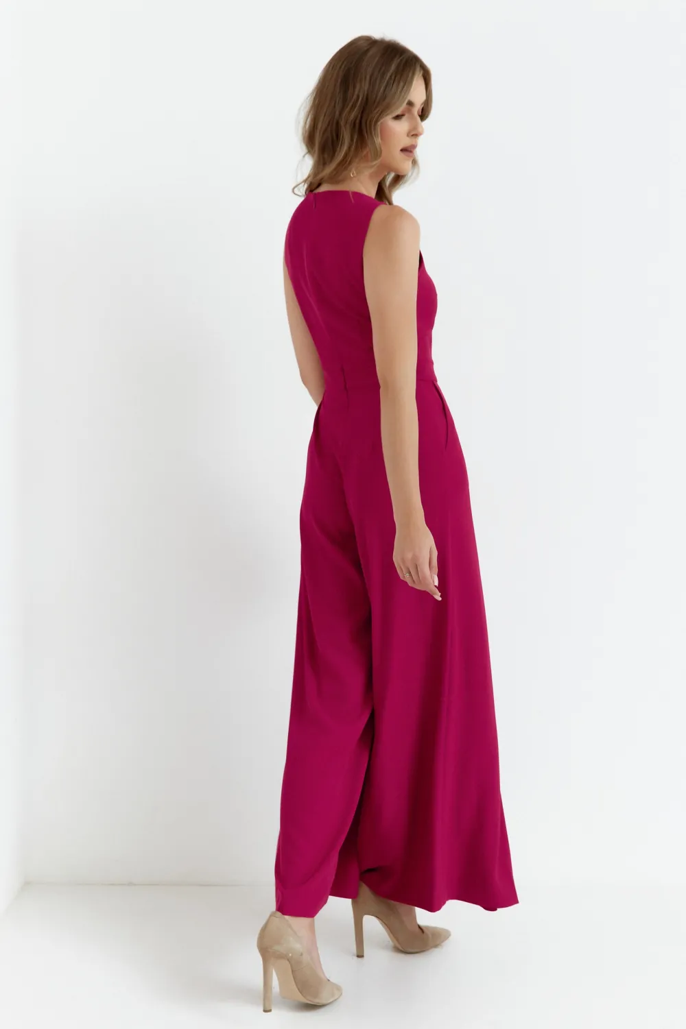 Hot Eegancki kobinezon z zerokii nogawkai - śiwkowy Eleganckie Kombinezony|Kombinezony