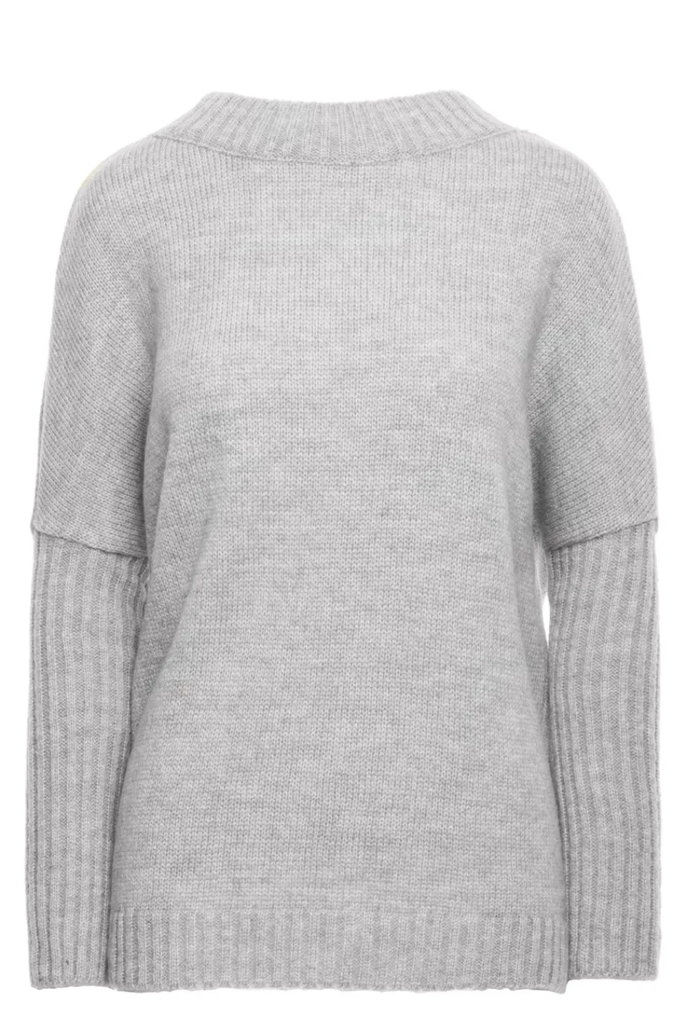 Best Gruby sweter ze ściągaczem w rękawie - szary Swetry