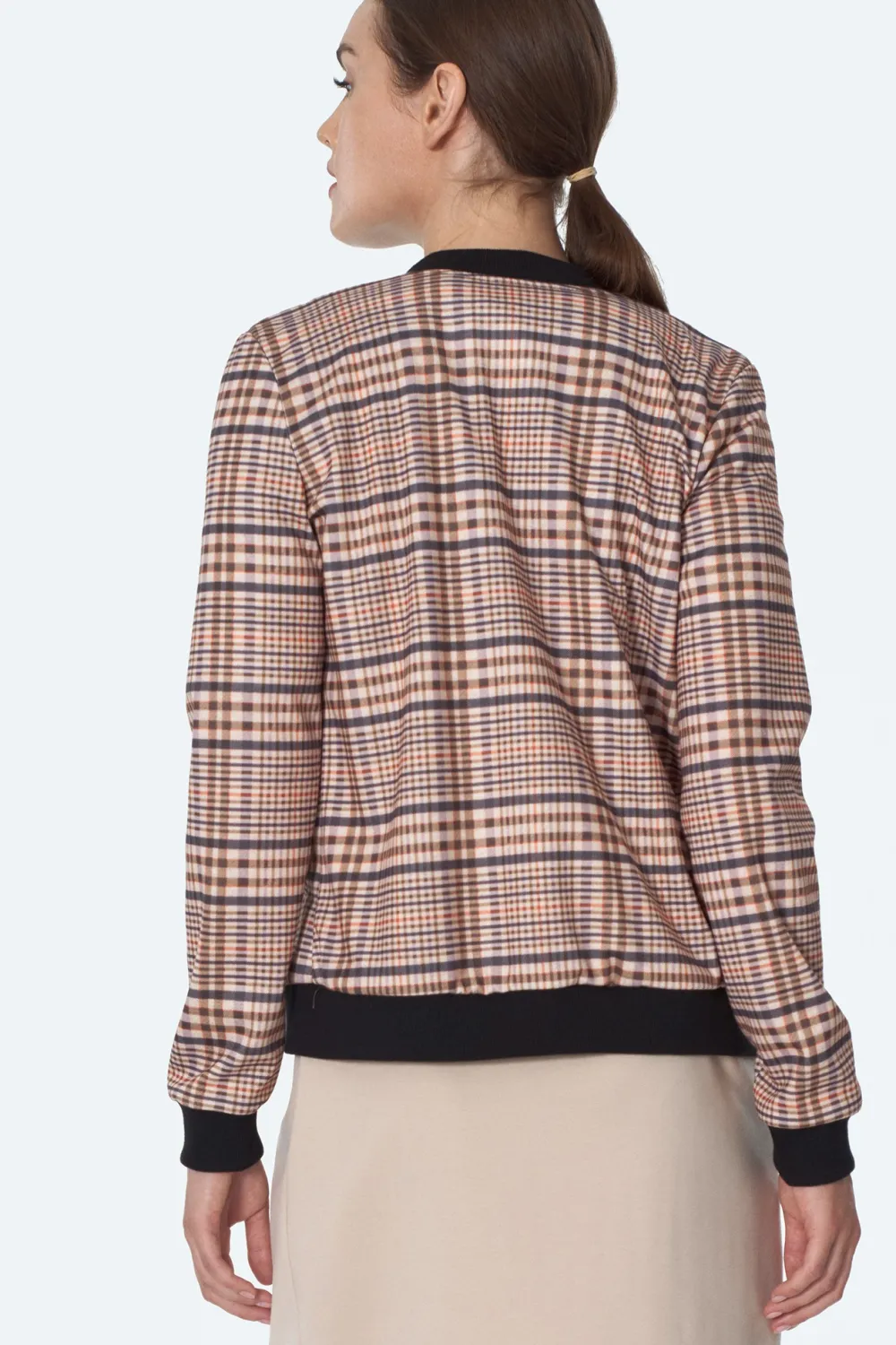 Discount Jeienna kurtka boberka - beżowa-krata Odzież Casualowa|Bluzy