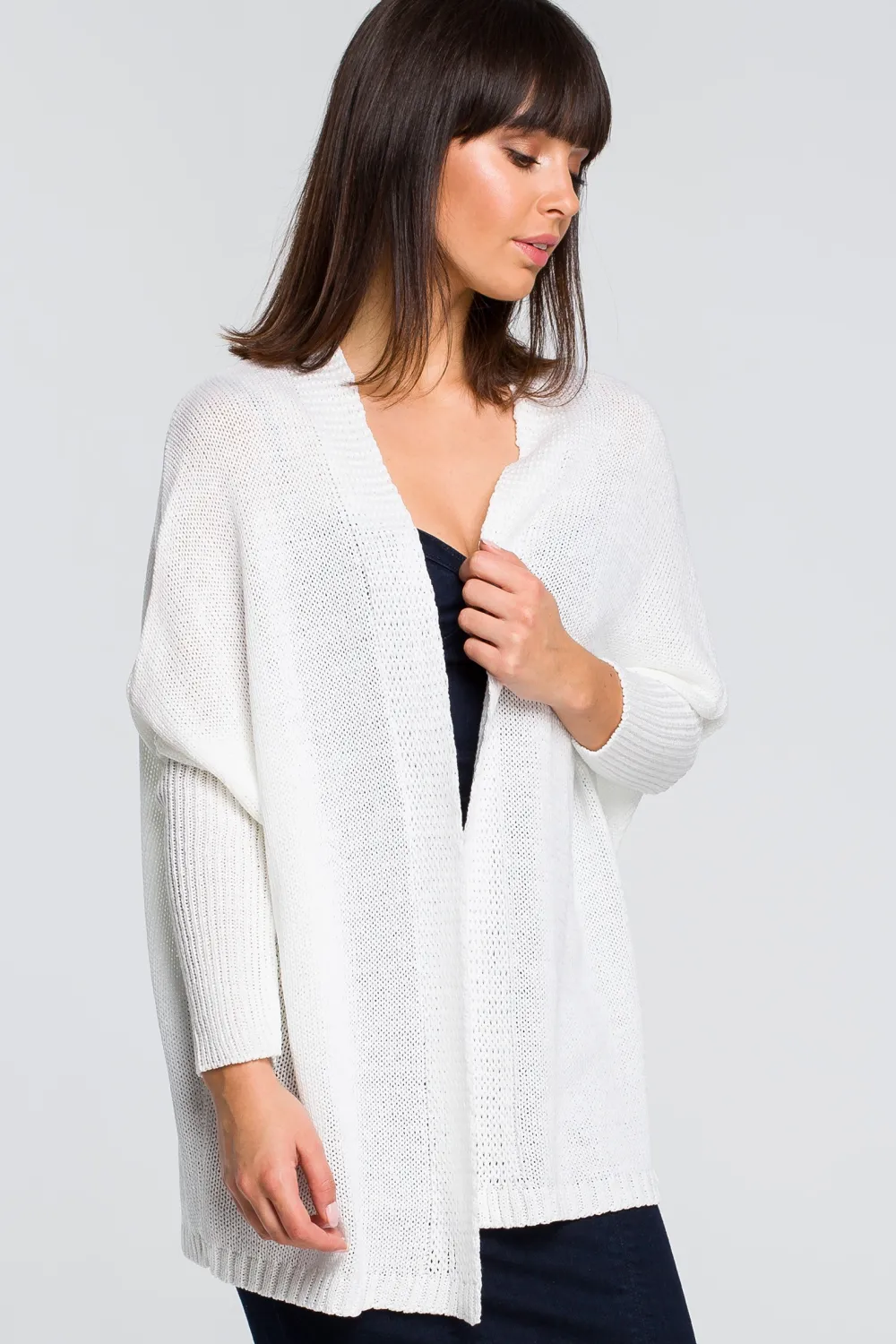 New Kardigan typu oversize - biały Swetry