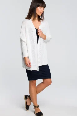 New Kardigan typu oversize - biały Swetry