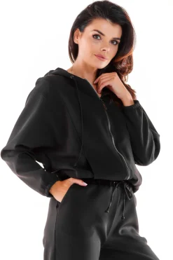 Best Kayczna buza daka z kapture - czarna Odzież Casualowa|Bluzy