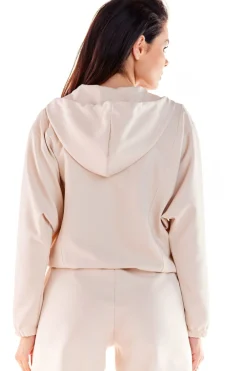 Outlet Kayczna buza daka z kapture - beżowa Odzież Casualowa|Bluzy