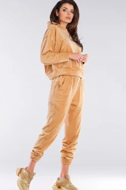 New Kayczna buza z kapture z weuru - beżowa Odzież Casualowa|Bluzy
