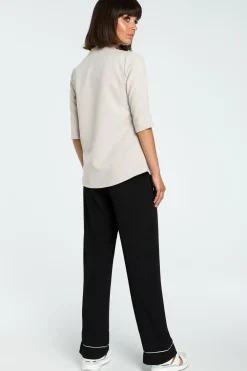 Discount Kobieca bluzka koszulowa - beżowa Odzież Casualowa|Bluzki